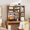 Costway Desktop Bookshelf Desk Storage Hutch with 7 Open Cubbies & 3 Adjustable Shelves Natural/Beige/Gray/Brown/White